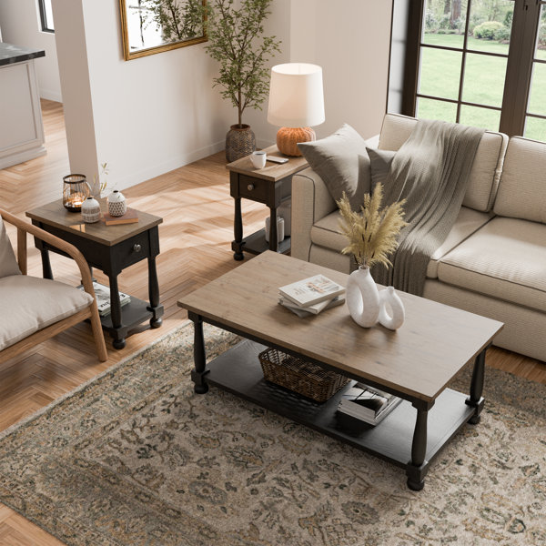 Canora Grey Tyreisha 3Peiece Coffee Table And Chairside Tables Set